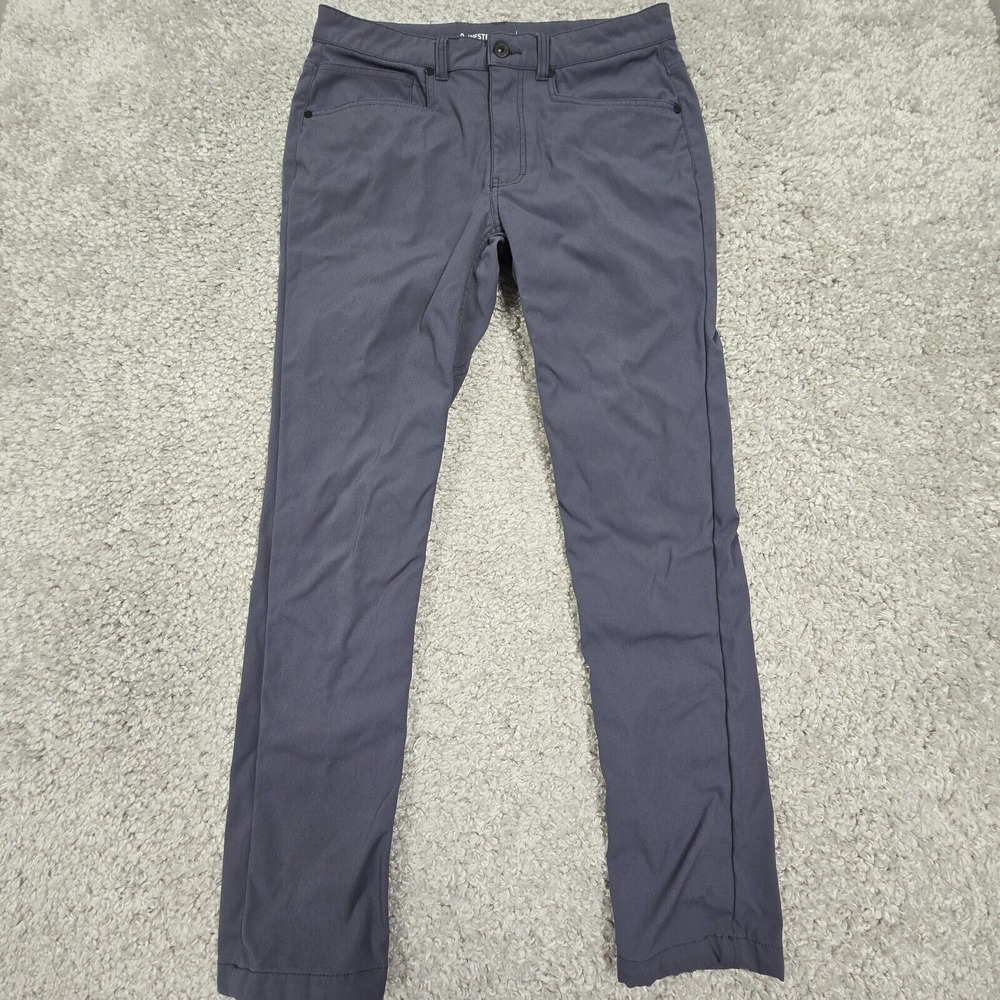 Western Rise Mens Gray AT Slim Straight Stretch Travel Pants 31 (Fits 30x30)